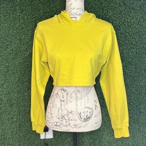 Lululemon All Yours Cropped Hoodie Soleil Yellow Stretch French Terry Size 4